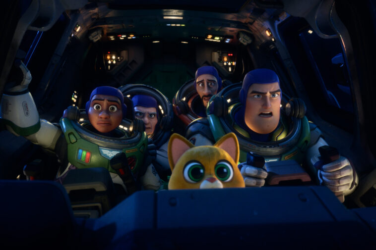 Buzz Lightyear (voiced by Chris Evans) in the Pixar movie 'Lightyear.'