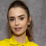 Lily Collins acaba de probar el cabello negro y Micro Bangs