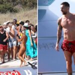 Lionel Messi rodeado de fanáticos en vacaciones en la isla