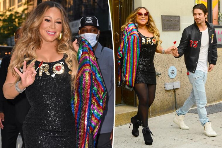 Mariah Carey vista con su novio Bryan Tanaka en un vestido de lentejuelas