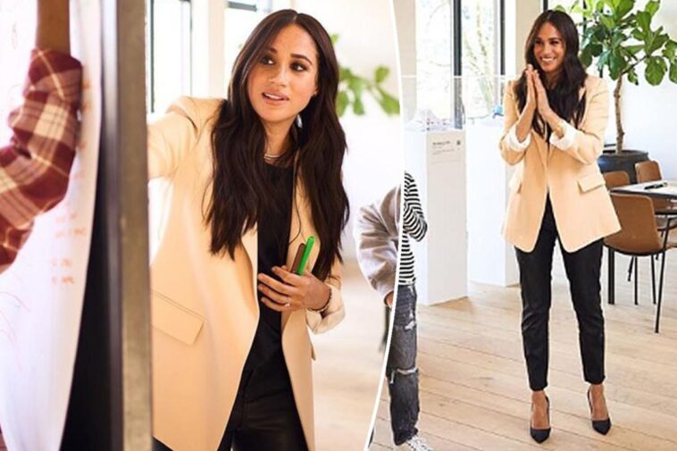 Meghan Markle cambia su estilo con pantalones de cuero