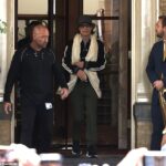 De buen humor: Sir Mick Jagger fue visto en su hotel con su novia Melanie Hamrick, de 35 años, y su hijo Deveraux, de cinco, en Ámsterdam el lunes, solo unas horas antes de dar positivo por Covid