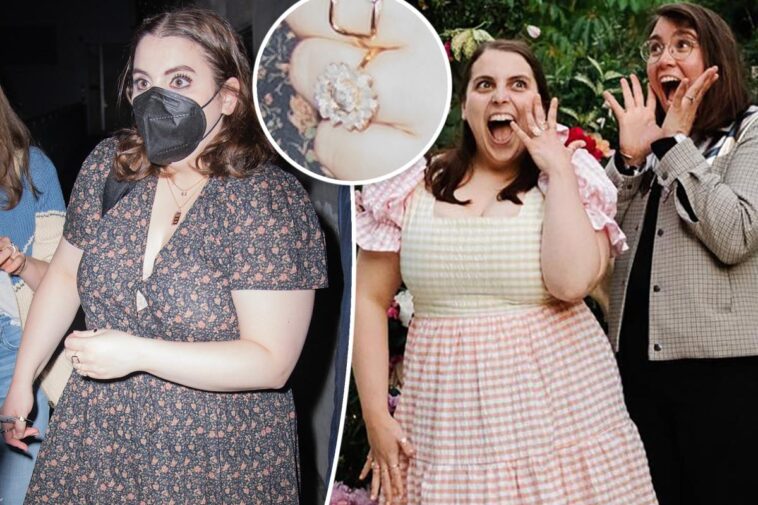 Vea el anillo de compromiso de Beanie Feldstein de Bonnie Chance Roberts