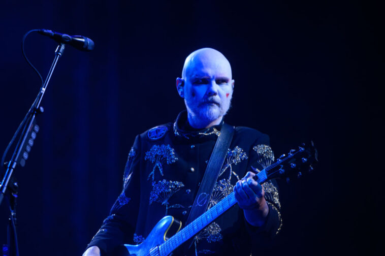 CHICAGO, ILLINOIS - SEPTEMBER 17: Billy Corgan of The Smashing Pumpkins performs during Riot Fest 2021 at Douglass Park on September 17, 2021 in Chicago, Illinois. (Photo by Daniel Boczarski/Getty Images)