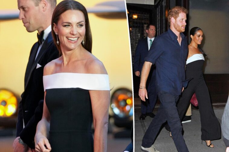 El mono de Meghan Markle comparado con el vestido de Kate Middleton