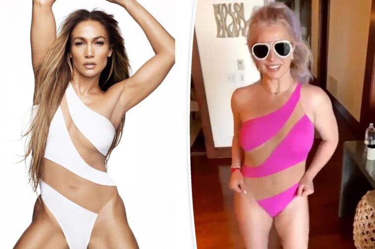 Jennifer Lopez y Britney Spears usan el mismo traje de baño de Norma Kamali