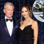 Katharine McPhee y David Foster optan con valentía por las camisetas en el Canadá nevado