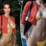 Kendall Jenner deslumbra con un bikini de tiras cruzadas