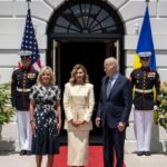 La primera dama de Ucrania se vistió de orgullo para reunirse con el presidente Biden