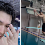 Lee Min Ho intenta hacer un trampolín pero termina resbalándose y cayendo a la piscina