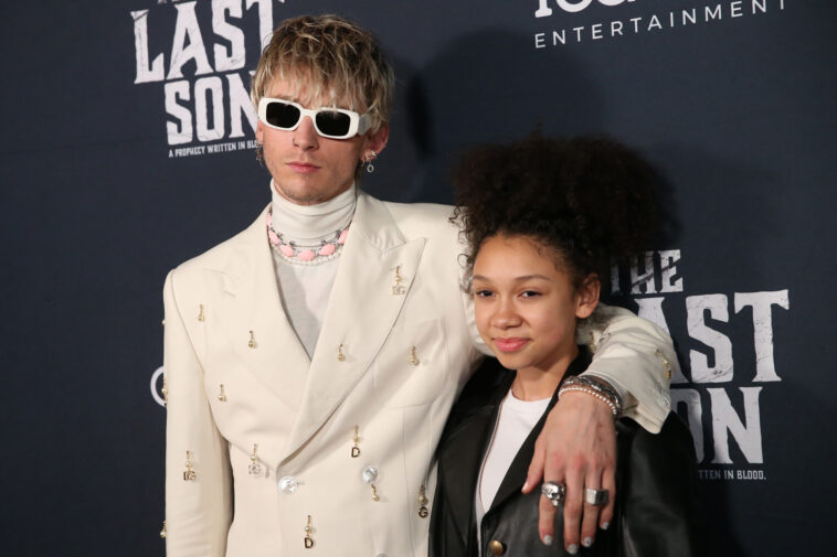 NEW YORK, NEW YORK - DECEMBER 02: Colson Baker and daughter Casie Colson Baker attend the New York Premiere of "The Last Son" at iPic Theater on December 02, 2021 in New York City. (Photo by Rob Kim/Getty Images)