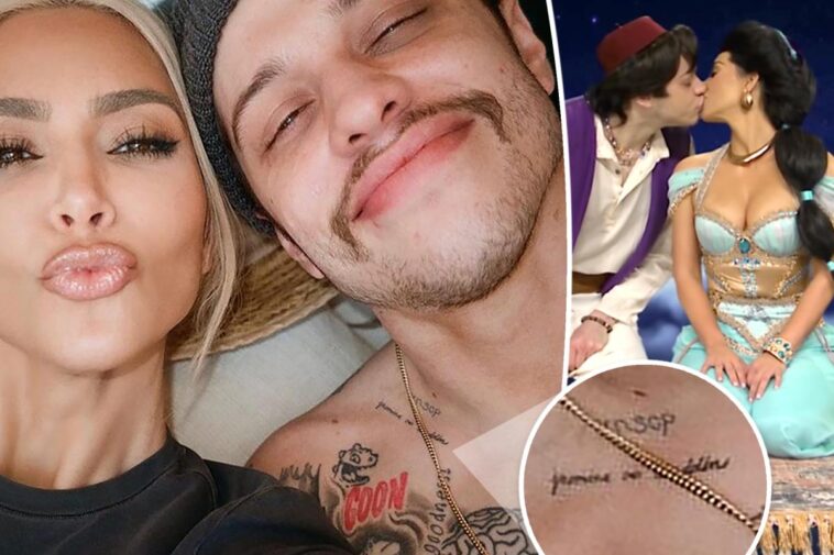 Pete Davidson tiene un tatuaje de Jasmine y Aladdin para Kim Kardashian