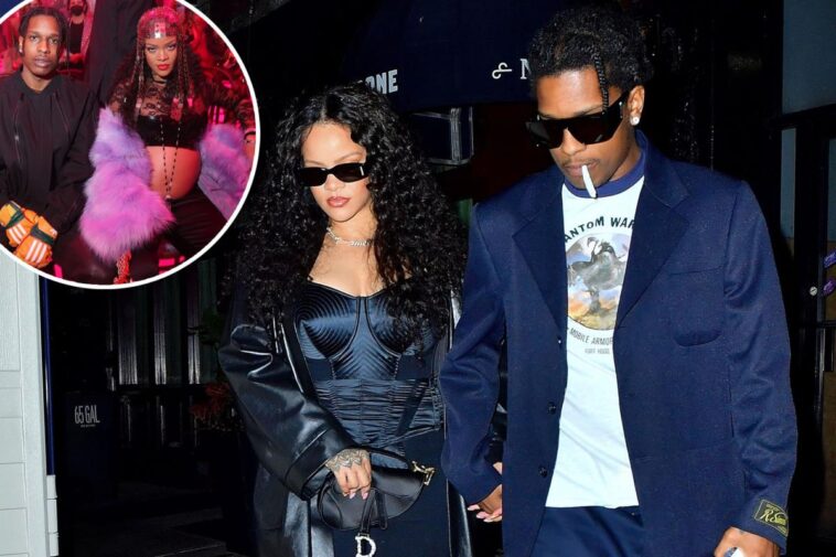 Rihanna luce sujetador cónico estilo Madonna en cita con A$AP Rocky