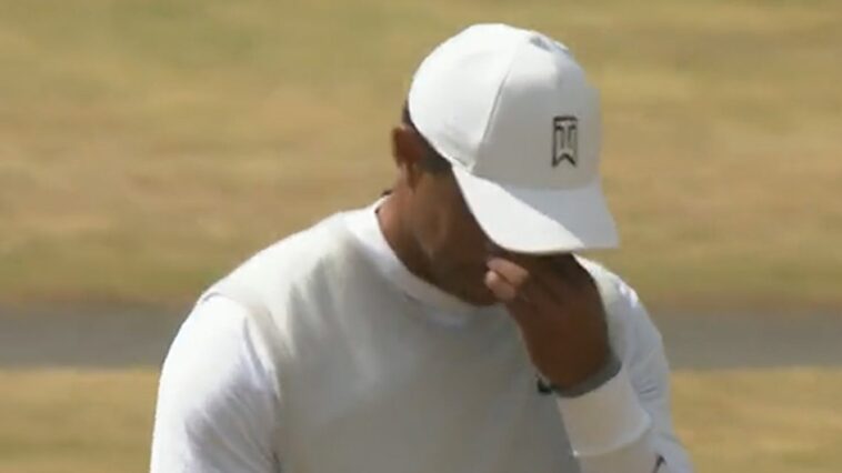 Tiger Woods llora en la calle 18 en St. Andrews