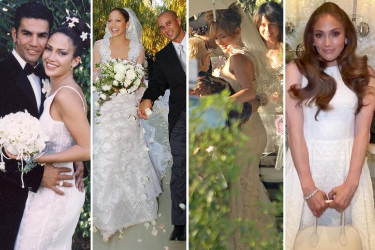 Todos los vestidos de novia de Jennifer Lopez