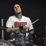 FILE - Travis Barker of Blink-182 performs during the band's private concert on June 20, 2019, in Los Angeles. Barker turns 46 on Nov. 14. (Photo by Chris Pizzello/Invision/AP, File)