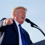 Former President Donald Trump speaks at a rally