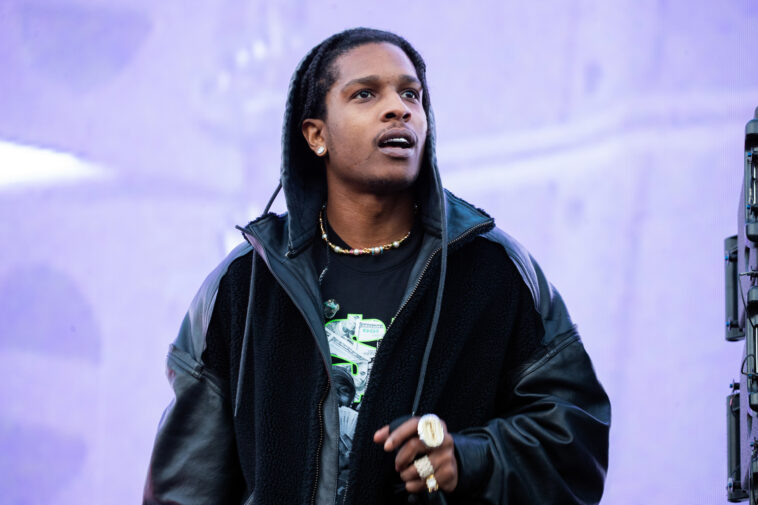 LONDON, ENGLAND - JULY 01: (EDITORIAL USE ONLY) ASAP Rocky performs on day 1 of Wireless Festival 2022 at Crystal Palace Park on July 01, 2022 in London, England. (Photo by Burak Cingi/Redferns)