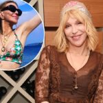 Courtney Love, de 58 años, muestra abdominales en bikini