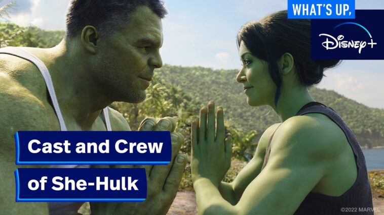 El elenco y el equipo de She-Hulk de Marvel Studios: Abogada |  ¿Qué pasa, Disney+?