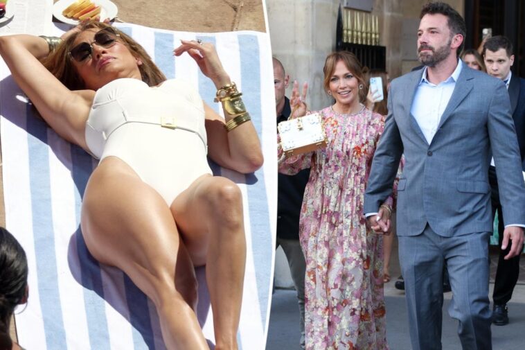 Jennifer Lopez posa en traje de baño blanco después de la boda de Ben Affleck