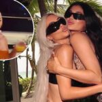 Kim Kardashian escupe un trago de licor en la fiesta de cumpleaños de Kylie