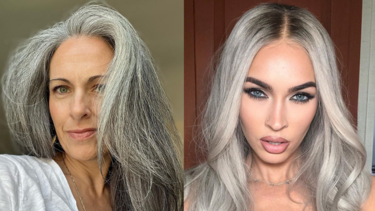 Las extensiones de cabello gris tienen una gran demanda