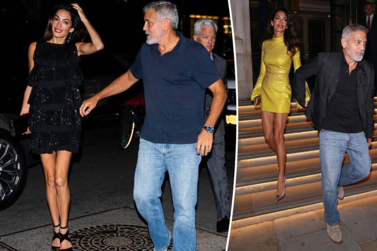 Amal Clooney sigue vistiendo a su esposo George