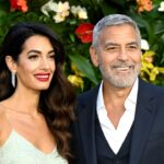 Amal Clooney usó un vestido con cuentas angelicales mientras salía con George