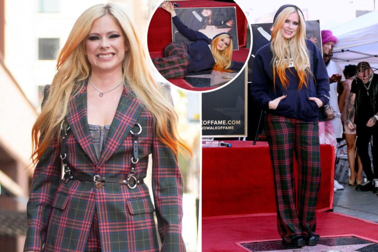 Avril Lavigne canaliza a sí misma adolescente para la ceremonia de la estrella del Paseo de la Fama