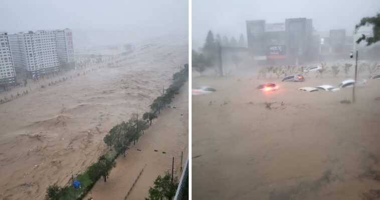 El tifón Hinnamnor inunda la ciudad de Pohang e incendia sus fábricas de acero