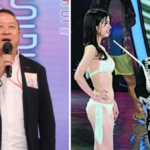 Eric Tsang es visto esforzándose por mirar a las delegadas de Miss HK a la cara después de que lo acusaran de mirarlas en bikini