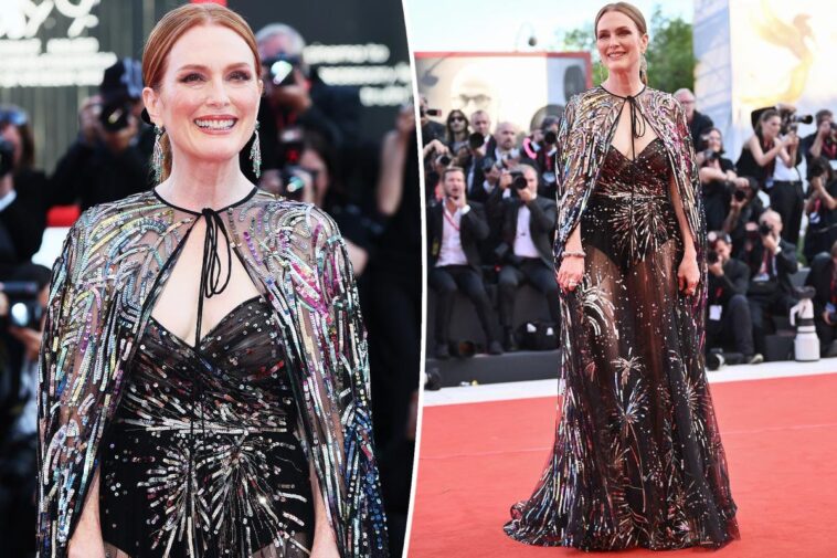 Julianne Moore, de 61 años, deslumbra con un vestido transparente en el Festival de Cine de Venecia 2022