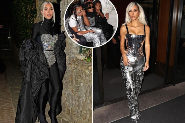 Los hijos de Kim Kardashian copian su estilo en desfile de Dolce & Gabbana