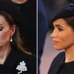 Meghan Markle y Kate Middleton rinden tributo a la reina Isabel con joyas brillantes