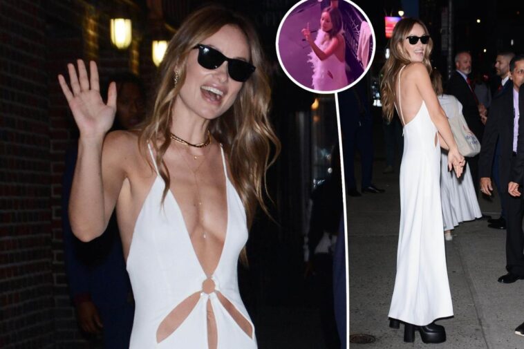 Olivia Wilde deslumbra con un vestido recortado en el concierto de Harry Styles