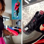 Serena Williams recibe patadas inspiradas en Virgil Abloh de Nike durante el US Open