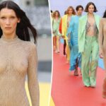 Bella Hadid luce un catsuit transparente en la pasarela de Stella McCartney