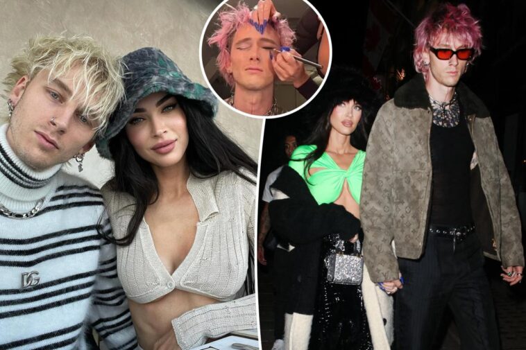 Megan Fox le da a Machine Gun Kelly un look de maquillaje 'salvaje' en Instagram Live