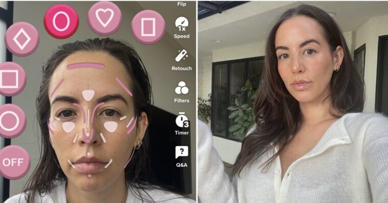 Probé el filtro viral de la forma de la cara que te muestra cómo maquillarte