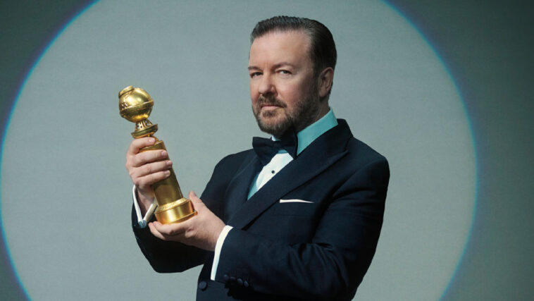 Ricky Gervais reacciona a la sugerencia de que debería volver a ser el anfitrión de los Globos de Oro en 2023