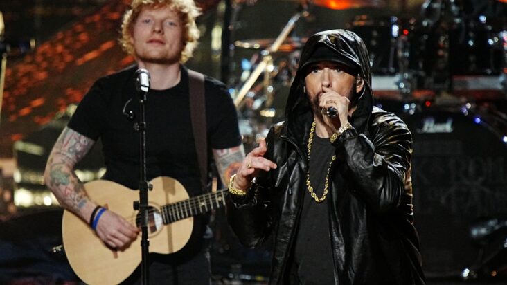 mira a eminem traer a ed sheeran