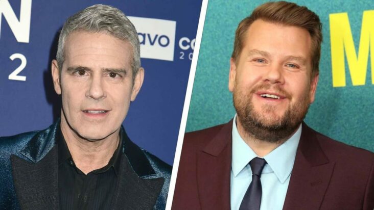 andy cohen critica a james corden por robarle el reloj what happens live set