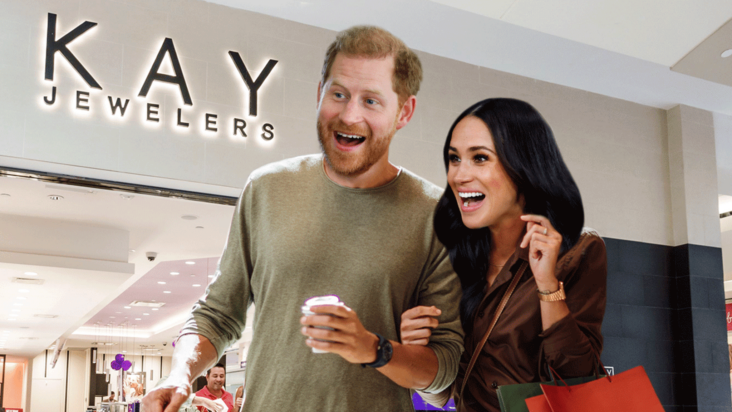 el príncipe harry y meghan markle se parecen a los contratados para el comercial de kay jewelers