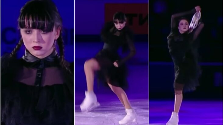 la patinadora artística kamila valieva interpretó el baile viral «miércoles» de jenna ortega sobre hielo: vea el video