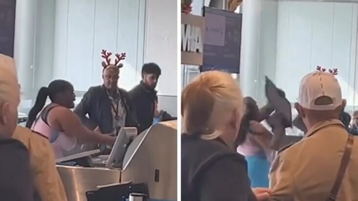 mujer arroja computadora a agente de aerolínea en aeropuerto de miami