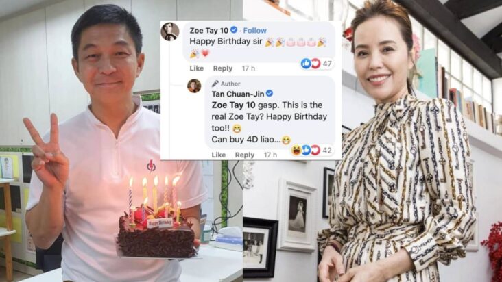 tan chuan-jin ‘tíos fanáticos’ por zoe tay después de que ella le desea feliz cumpleaños